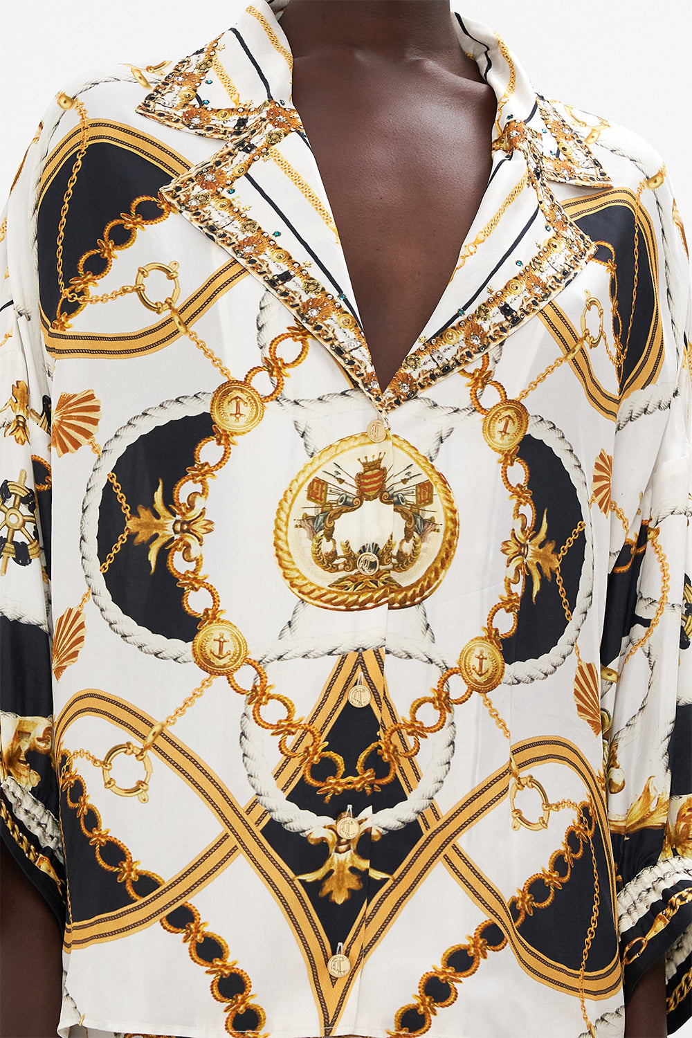 SHIRT WITH GATHERED CUFF SEA CHARM