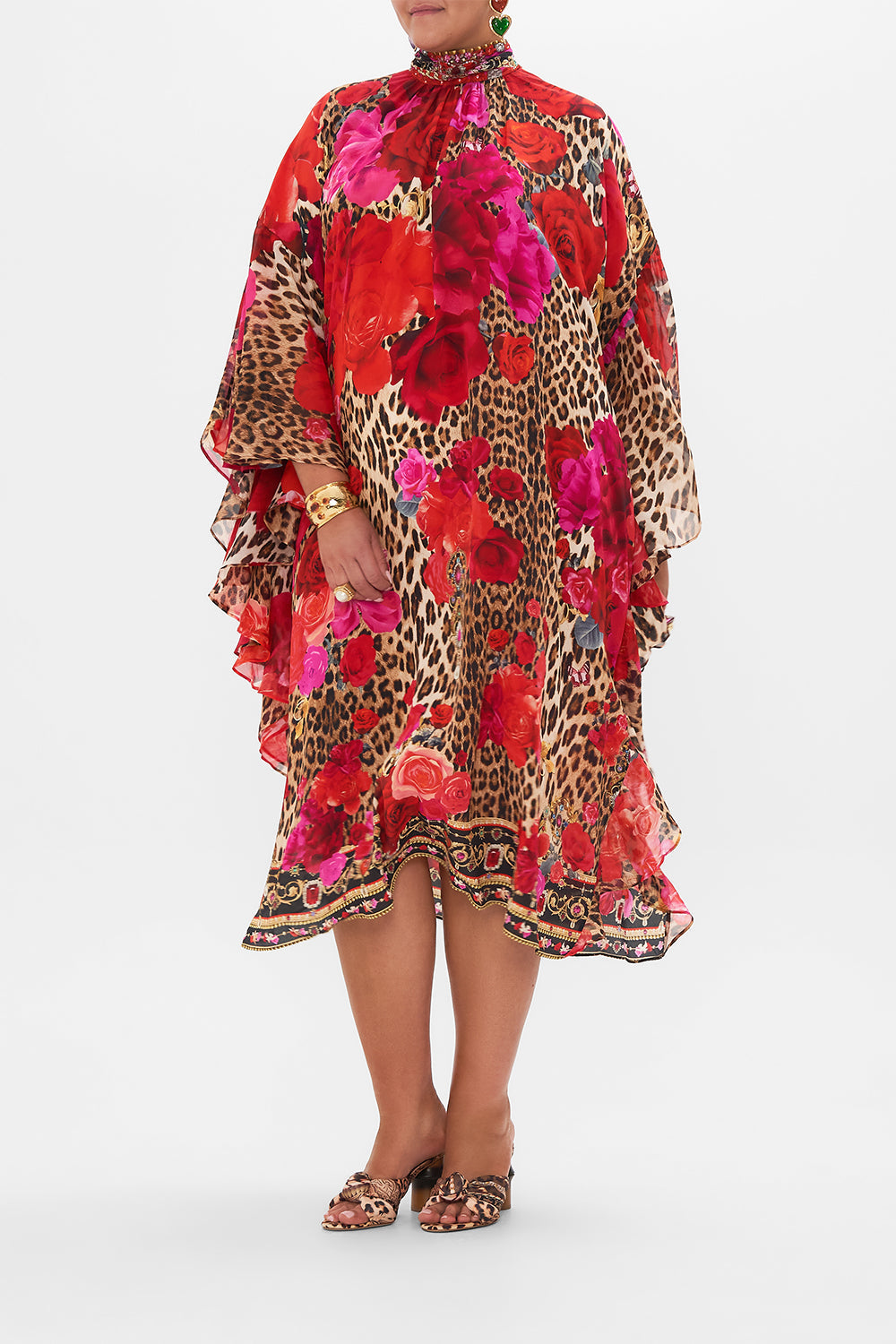 HIGH NECK RUFFLE KAFTAN HEART LIKE A WILDFLOWER