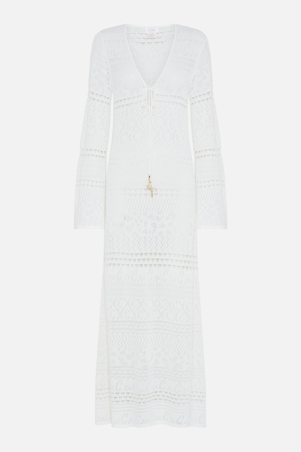 Product view of CAMILLA pointelle knit dress in Sea Charm