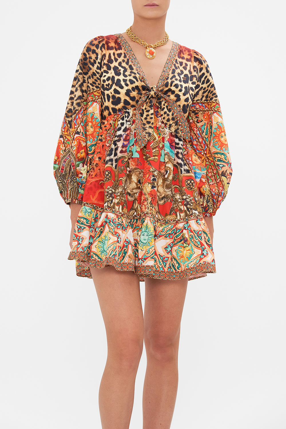 SHORT TIE FRONT BLOUSON DRESS FROM GENERATION TO GENERATION