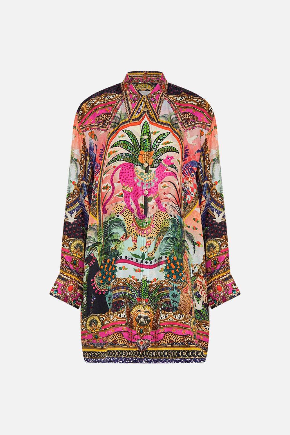 LONG LINE SHIRT WITH YOKE AND BUTTON DETAIL ALESSANDROS ATLANTIS