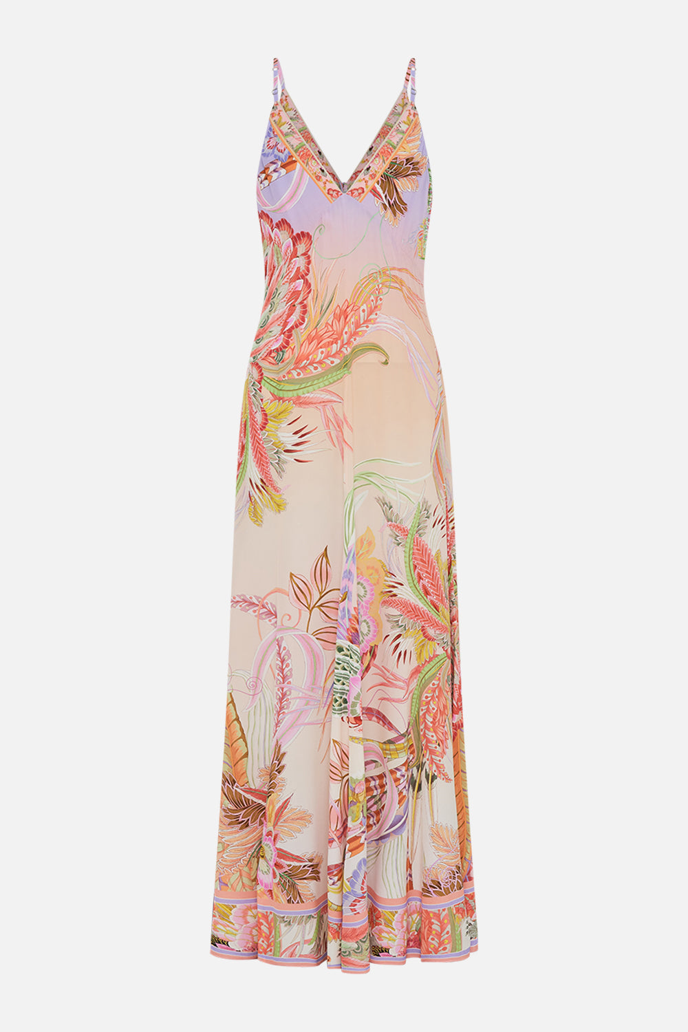 CAMILLA button through silk dress in Cosmic Tuscan print