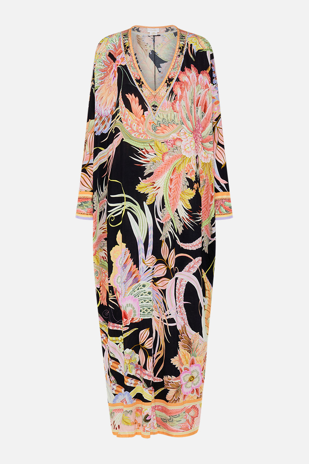 Product view of CAMILLA designer jersey kaftan in Lady of The Moon print