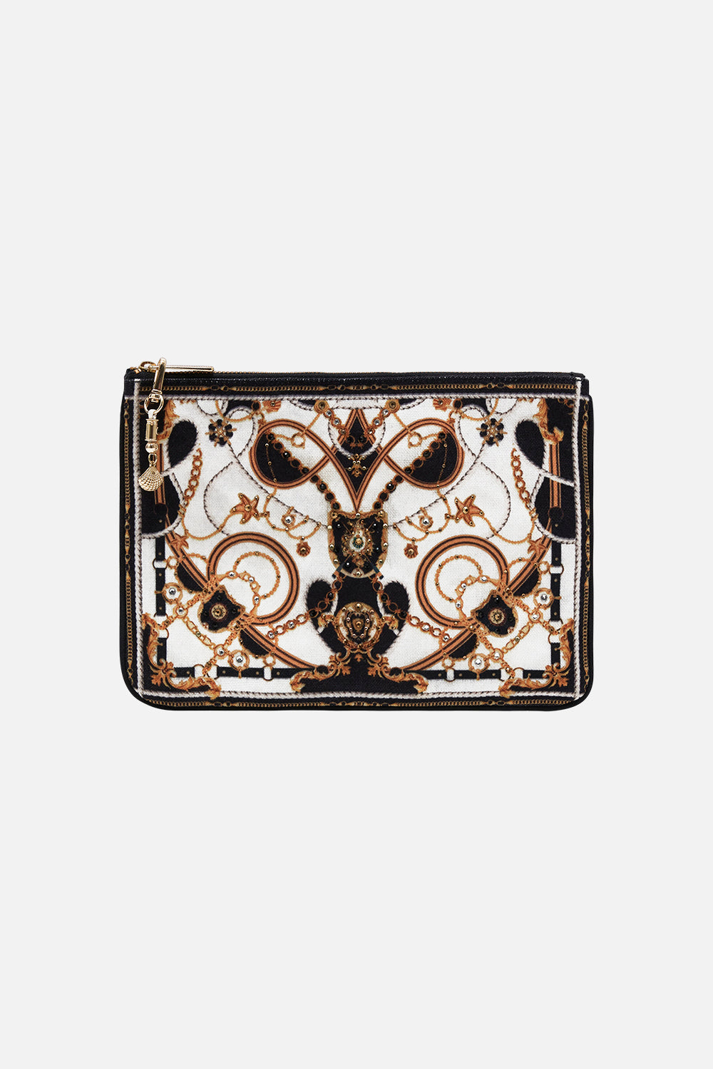 Product view of CAMILLA clutch bag in Sea Charm print