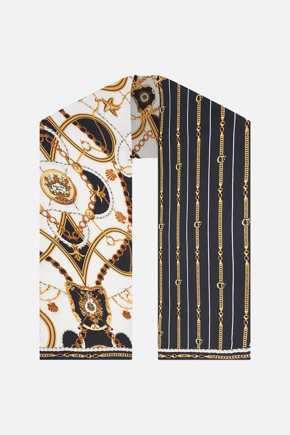 Product view of CAMILLA silk neck scarf in Sea Charm print