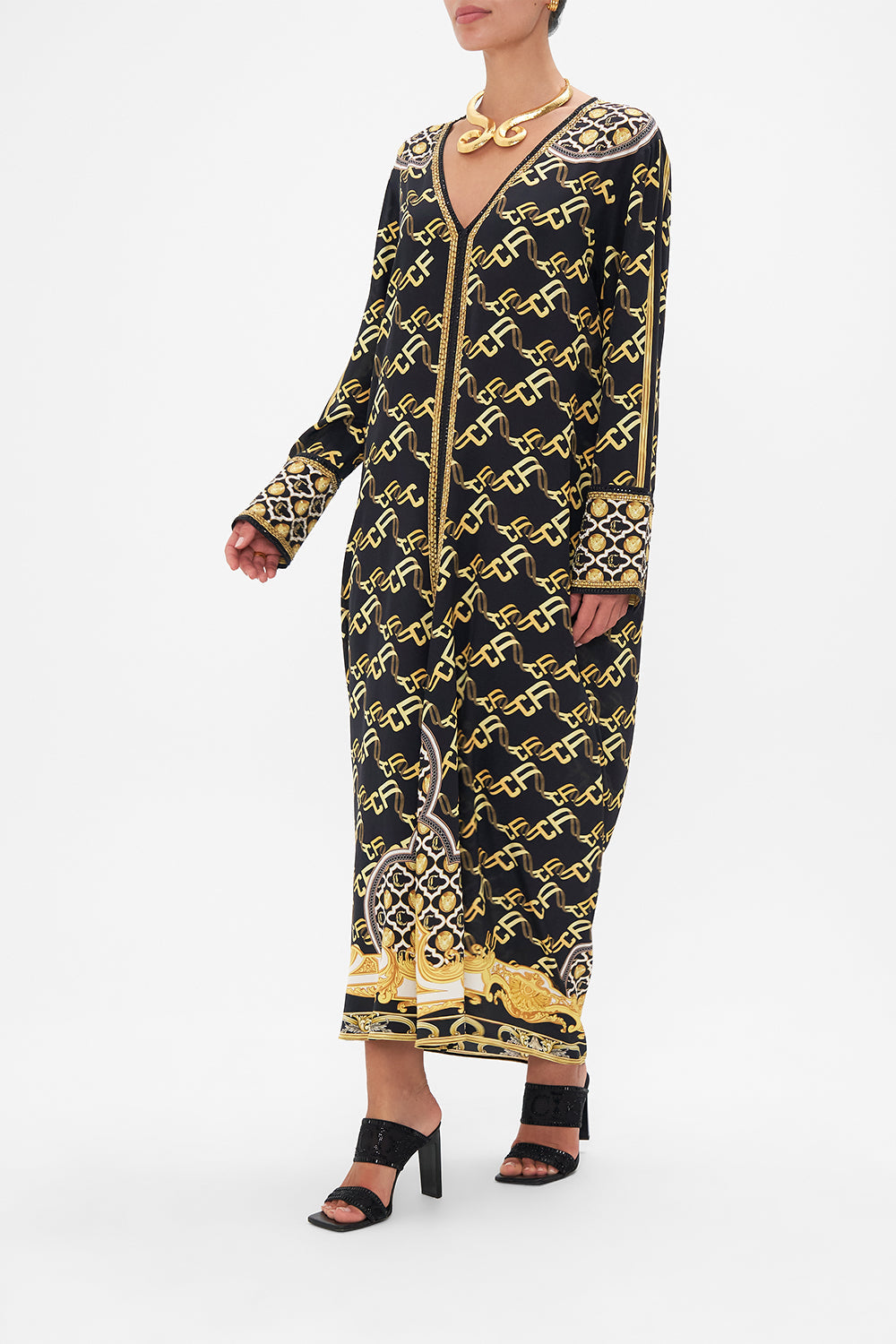 DRAPED BACK LONG SLEEVE DRESS TETHER ME NOT