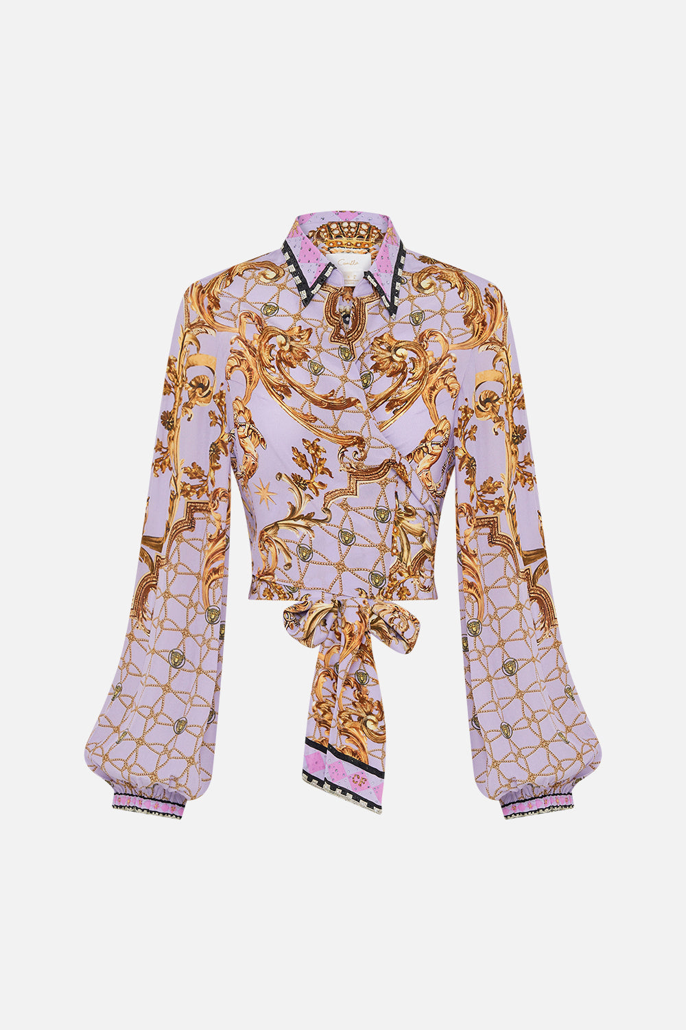 CROPPED WRAP SHIRT LAVENDER EVER AFTER