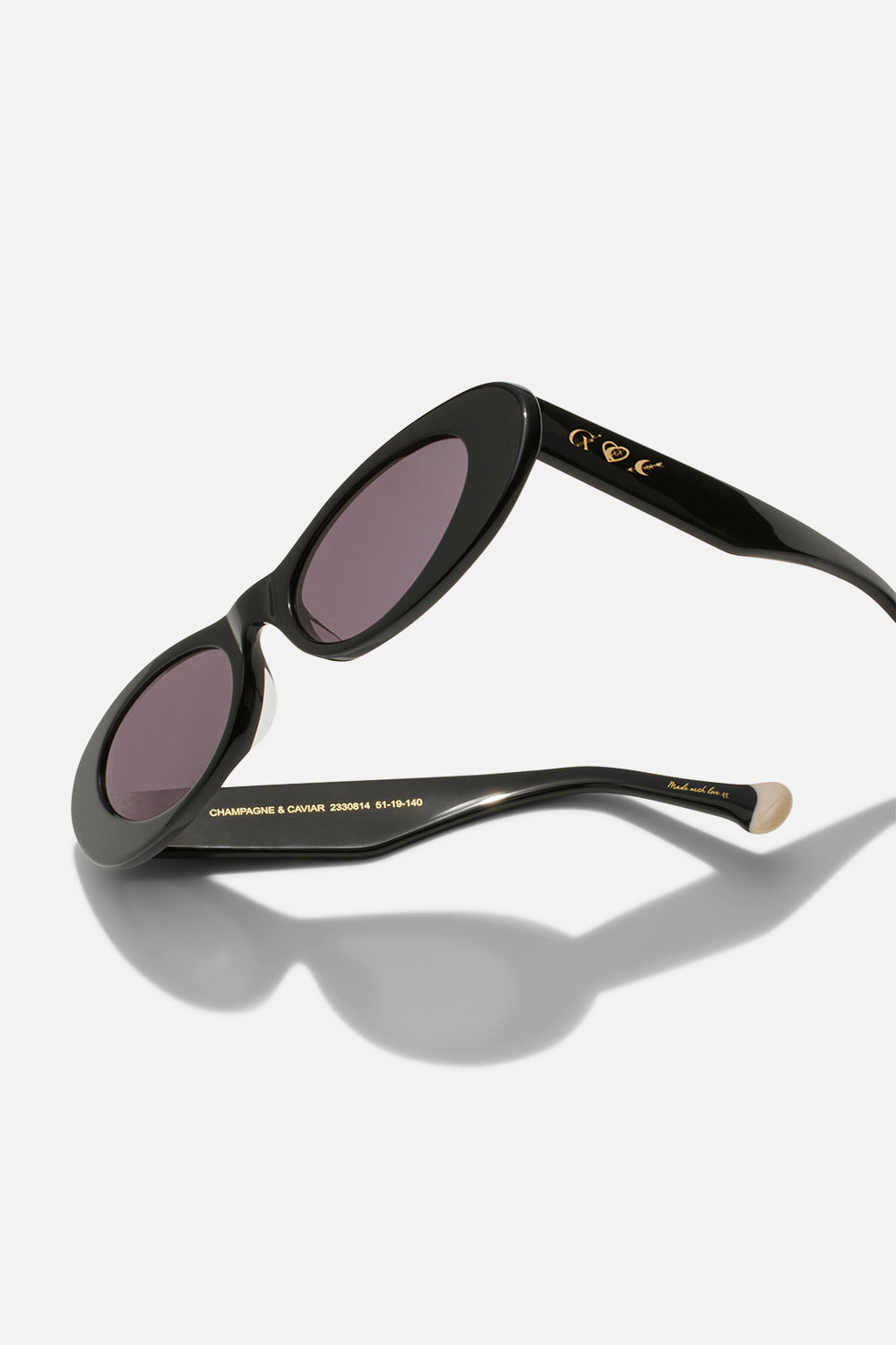 CHAMPAGNE & CAVIAR SUNGLASSES SOLID BLACK