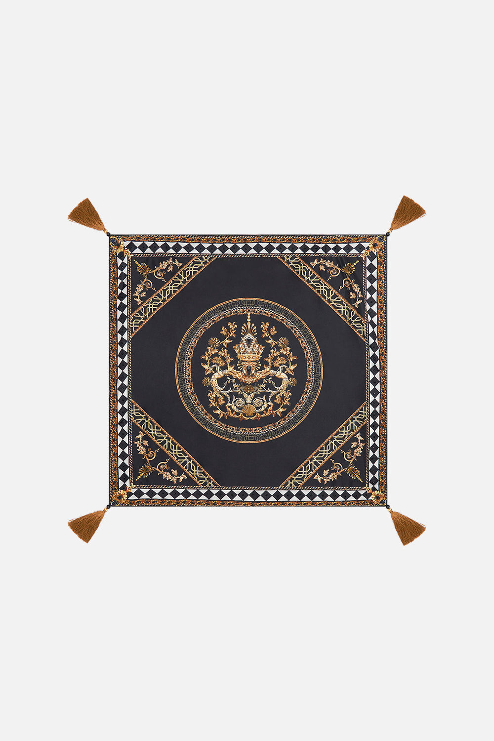 Product view of VILLA CAMILLA home large square silk cushion in Duomo Dynasty print