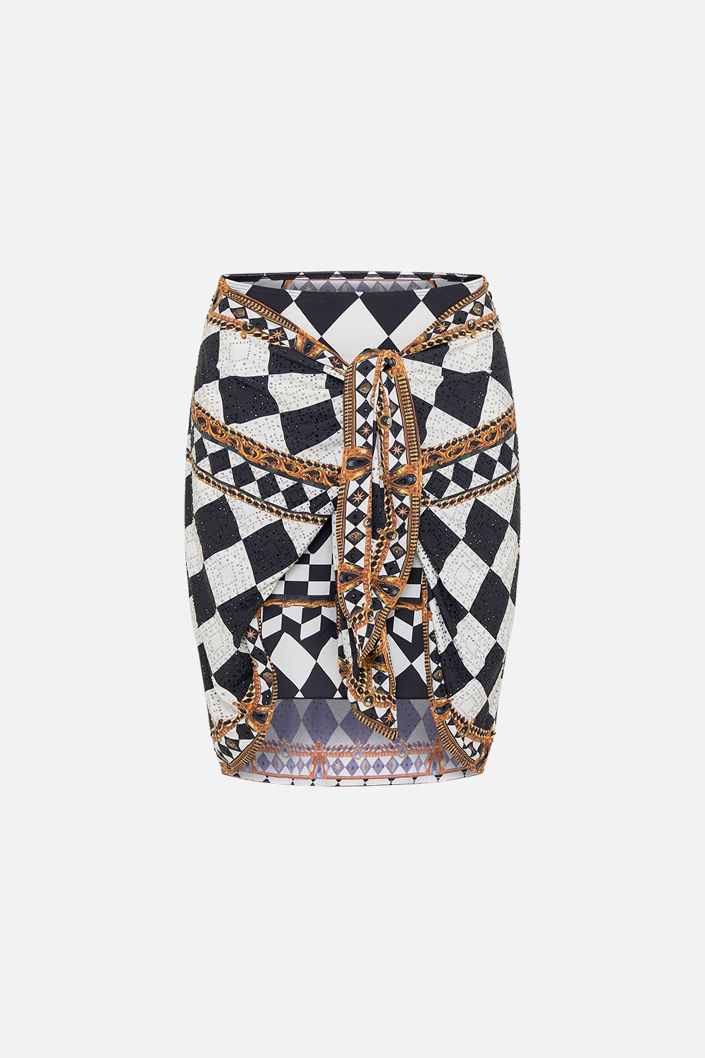 LAYERED SHORT SARONG WITH TIE FRONT DUOMO DYNASTY