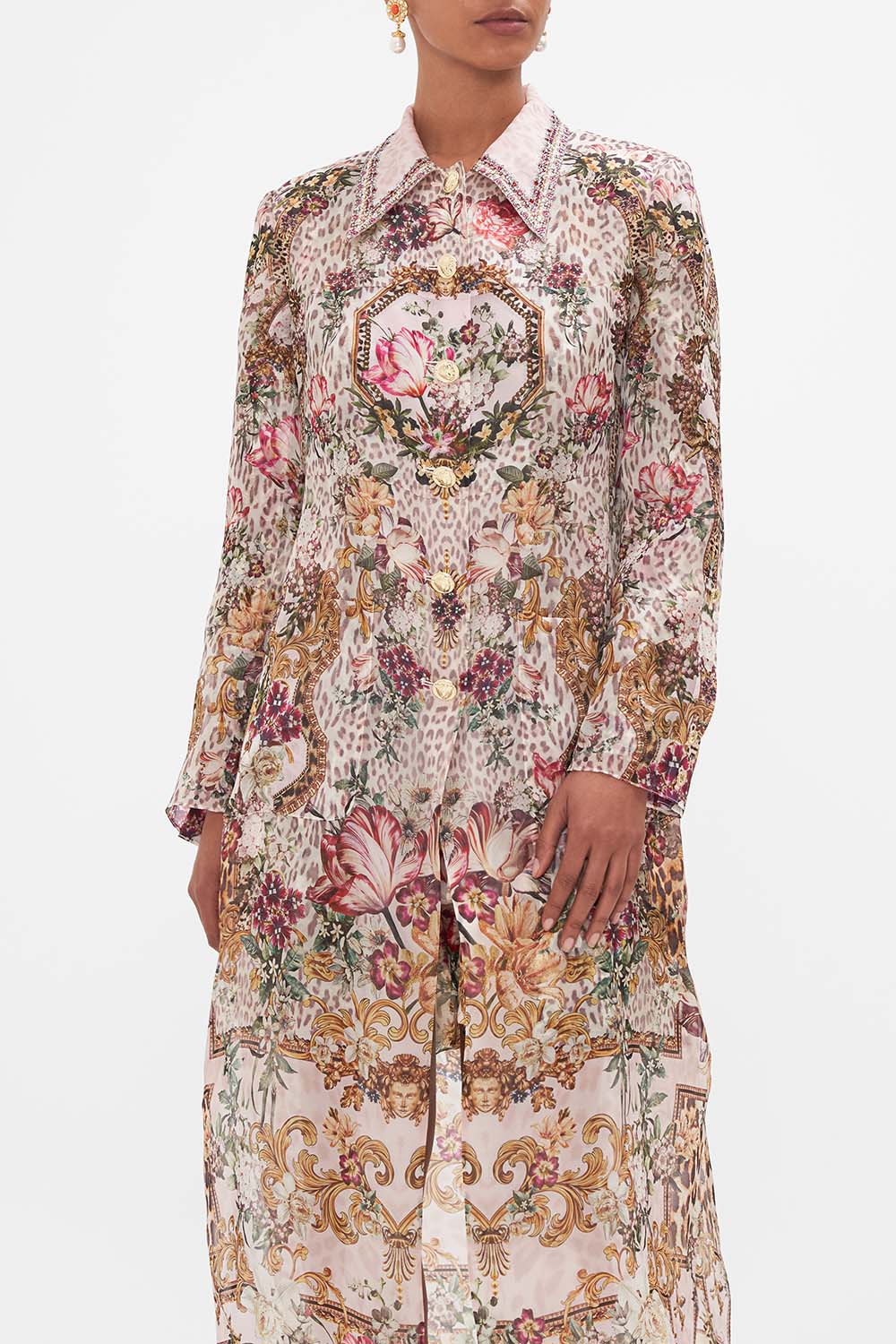 LONG BUTTON FRONT COAT BAMBINO BLISS