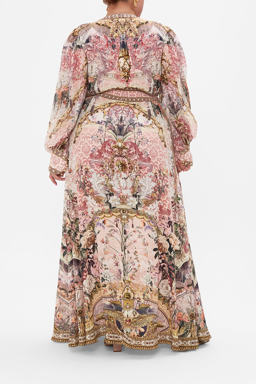 SHAPED WAISTBAND DRESS WITH GATHERED SLEEVES KISSED BY THE PRINCE