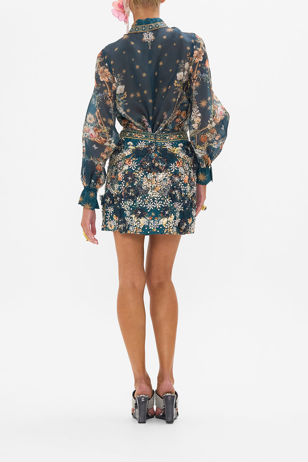 CAMILLA mini skirt in She Who Wears The Crown print