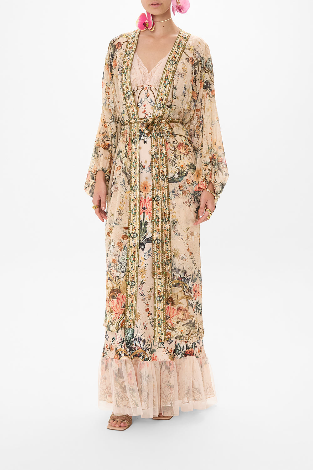 CAMILLA floral print silk layer in Rose Garden Revolution