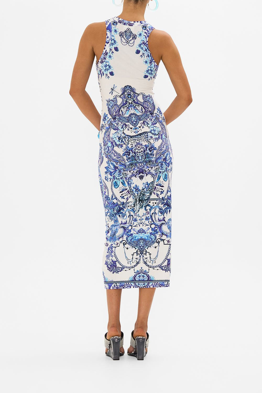 CAMILLA jersey tank dress in Glaze and Graze print