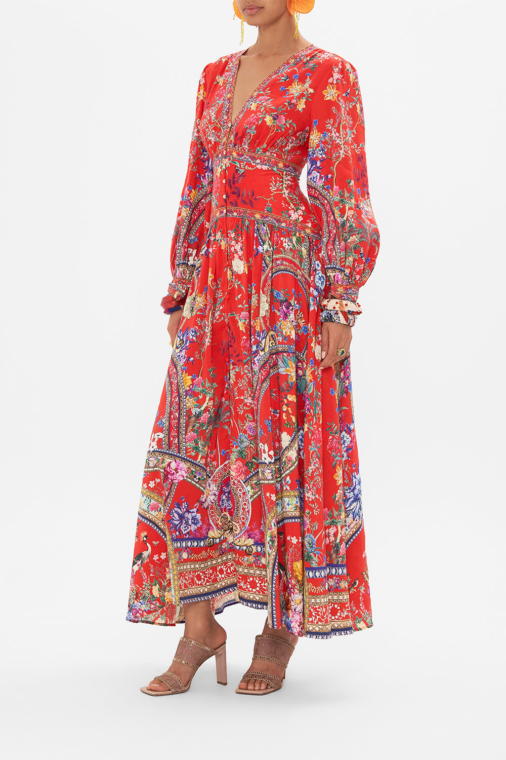 CAMILLA floral print silk dress in The Summer Palace print