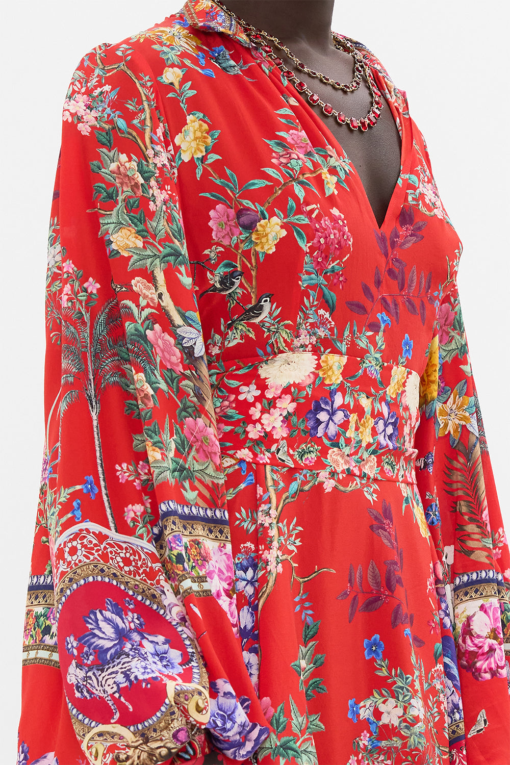 CAMILLA floral print mini dress in The Summer Palace print