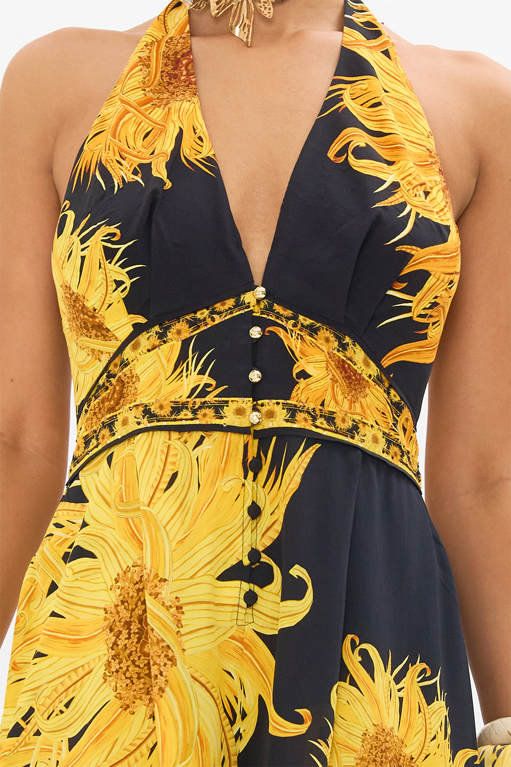 CAMILLA halter jumpsuit in Make Me Your Masterpiece print