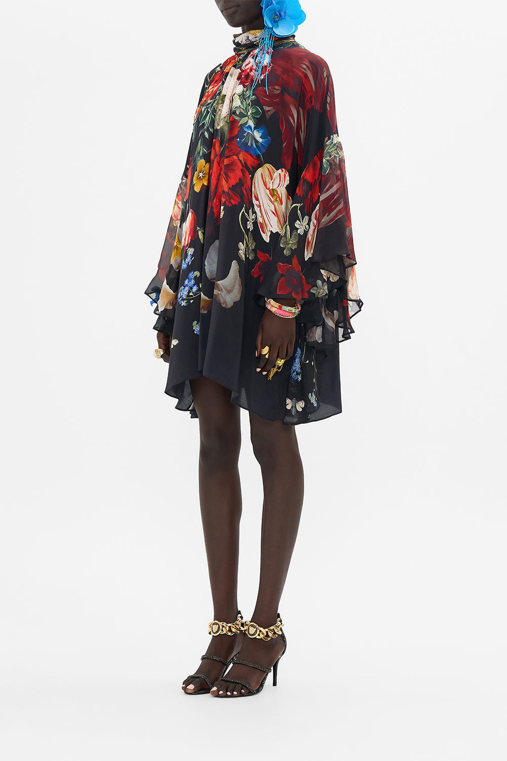 CAMILLA high neck dress in A Still Life print