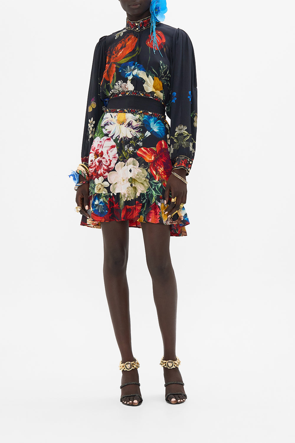 CAMILLA silk shirt dress in A Still Life print
