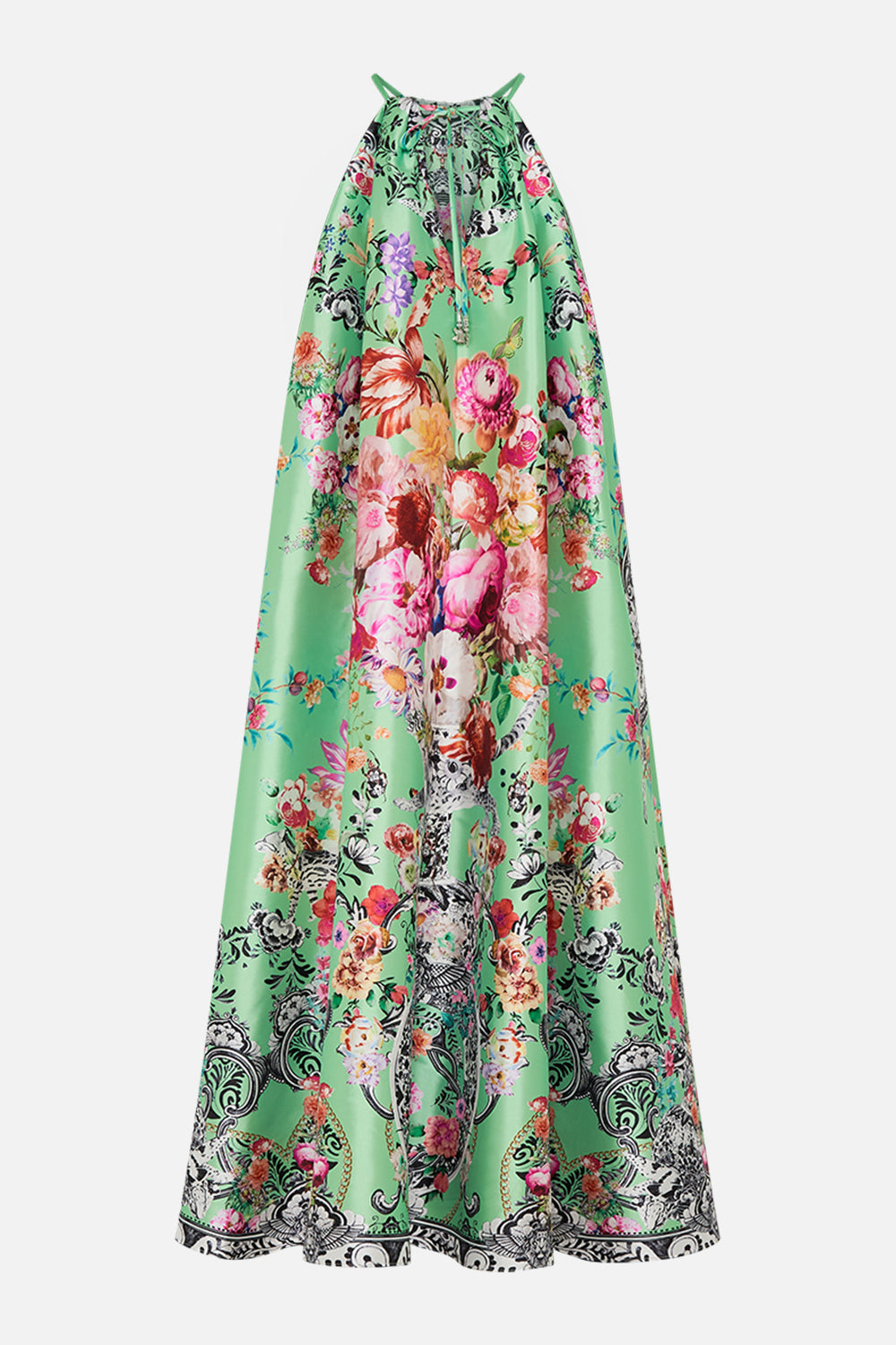 Back view CAMILLA maxi dress in Porcelain Dream Print