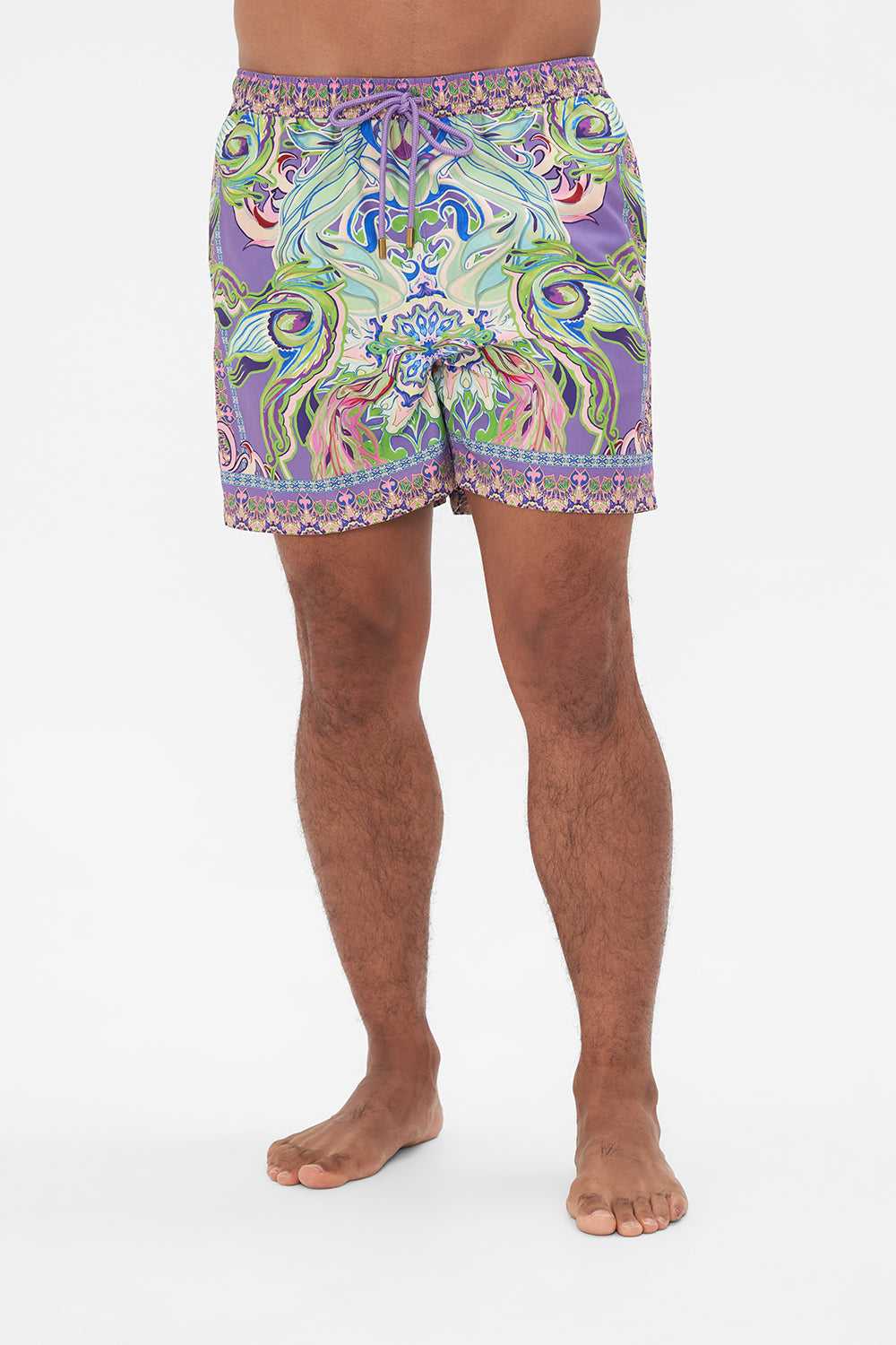 Hotel Franks By CAMILLA mens purple boardshorts in Amsterdam Jewel print
