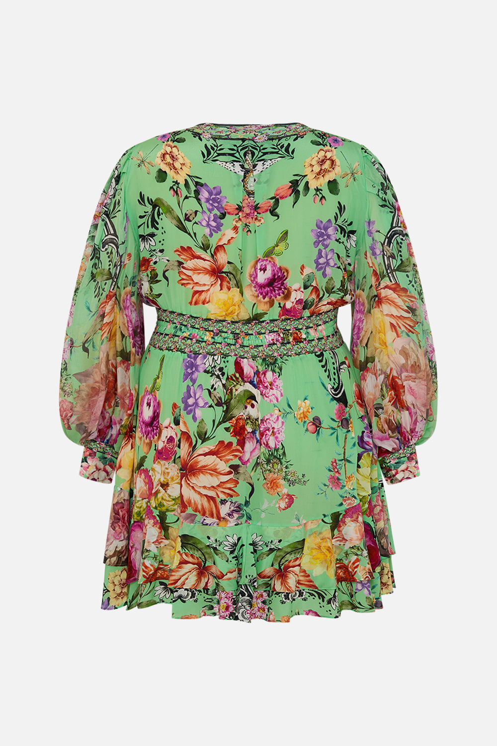 BUTTON FRONT FRILL DRESS PORCELAIN DREAM