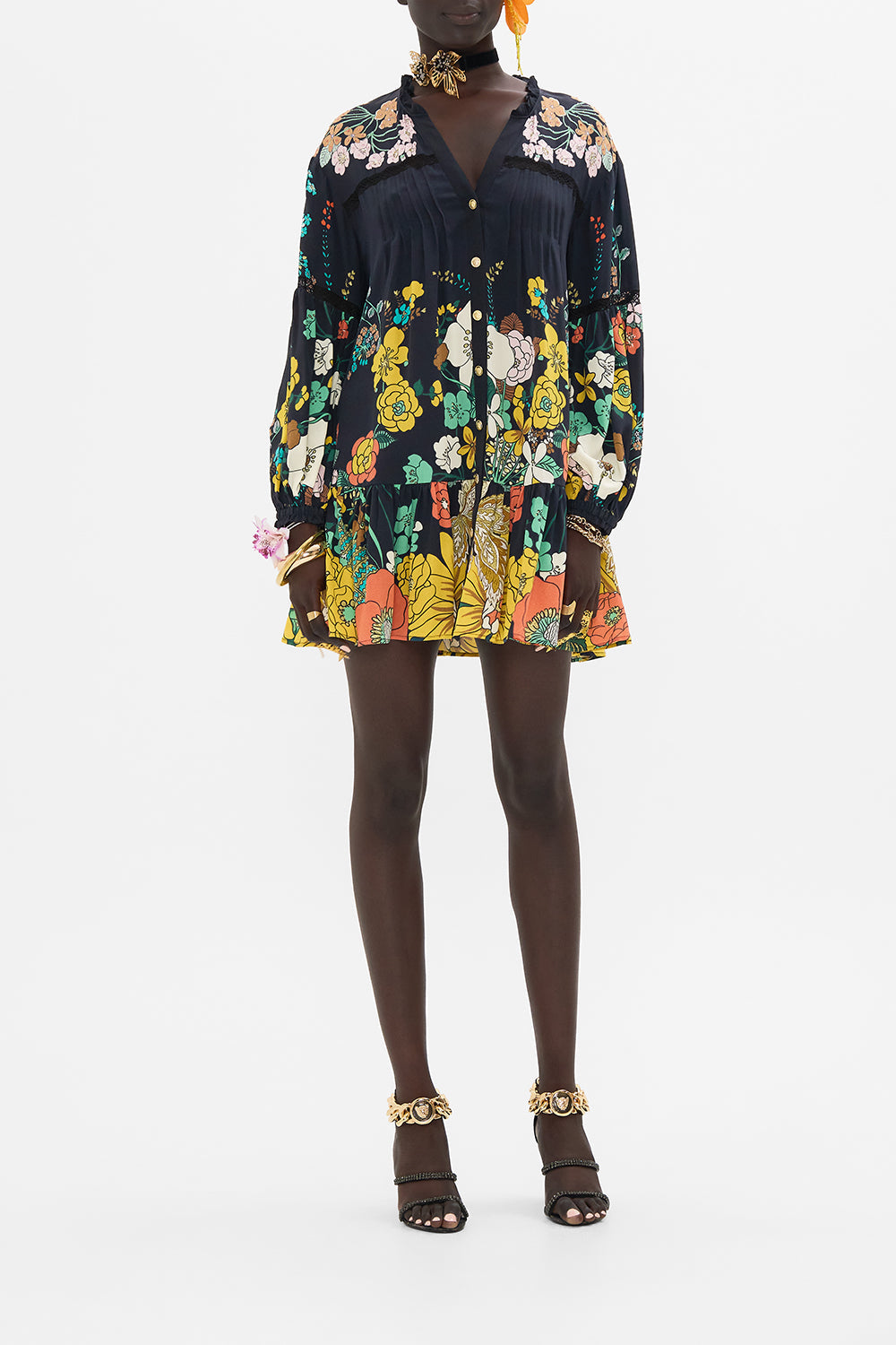 CAMILLA mini dress in We Wore Folklore print