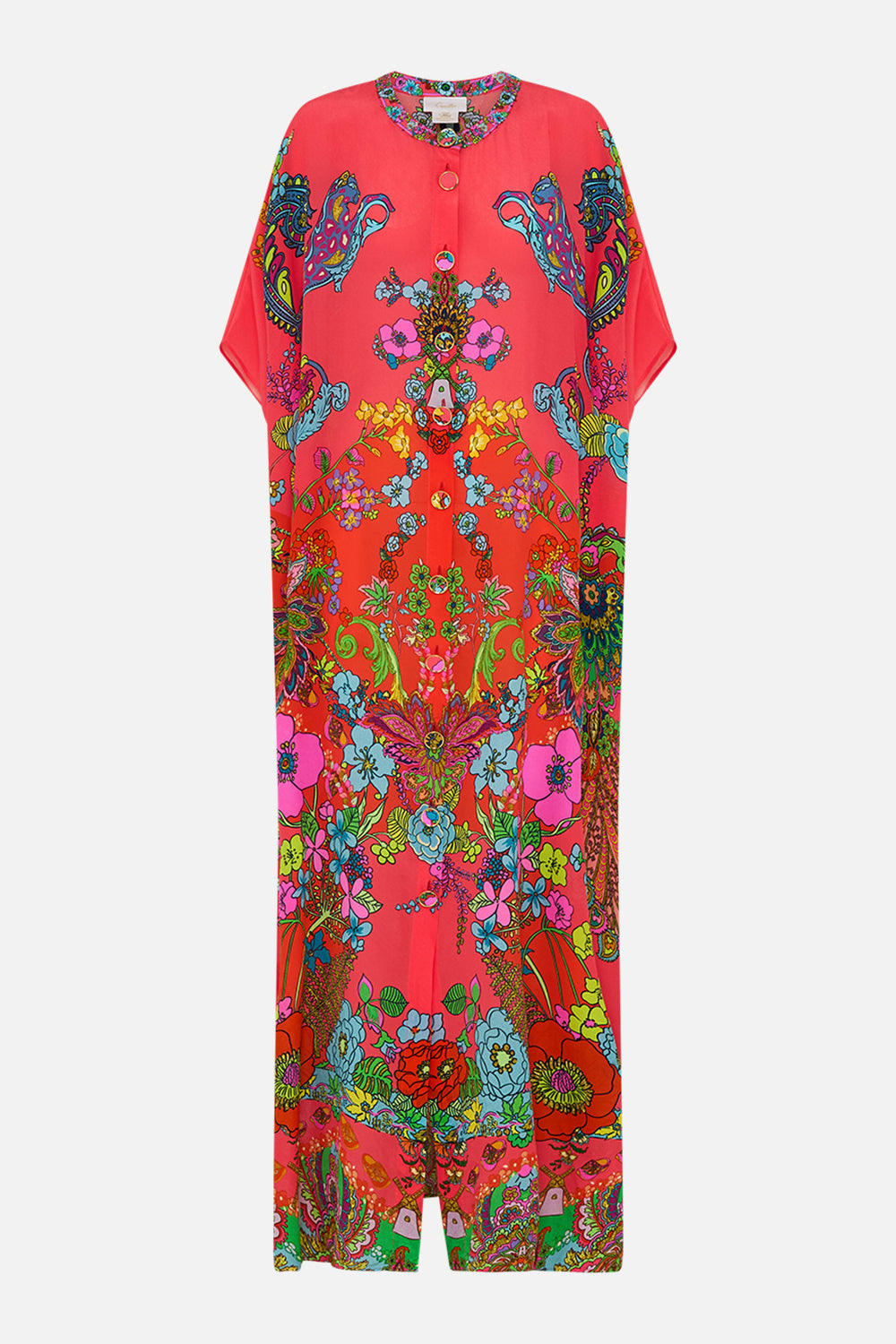 CAMILLA floral silk shrug in Stitched in Time print.