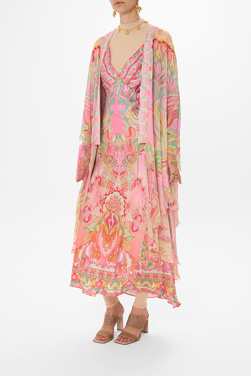 CAMILLA silk layer in Tea With Tuchinski print