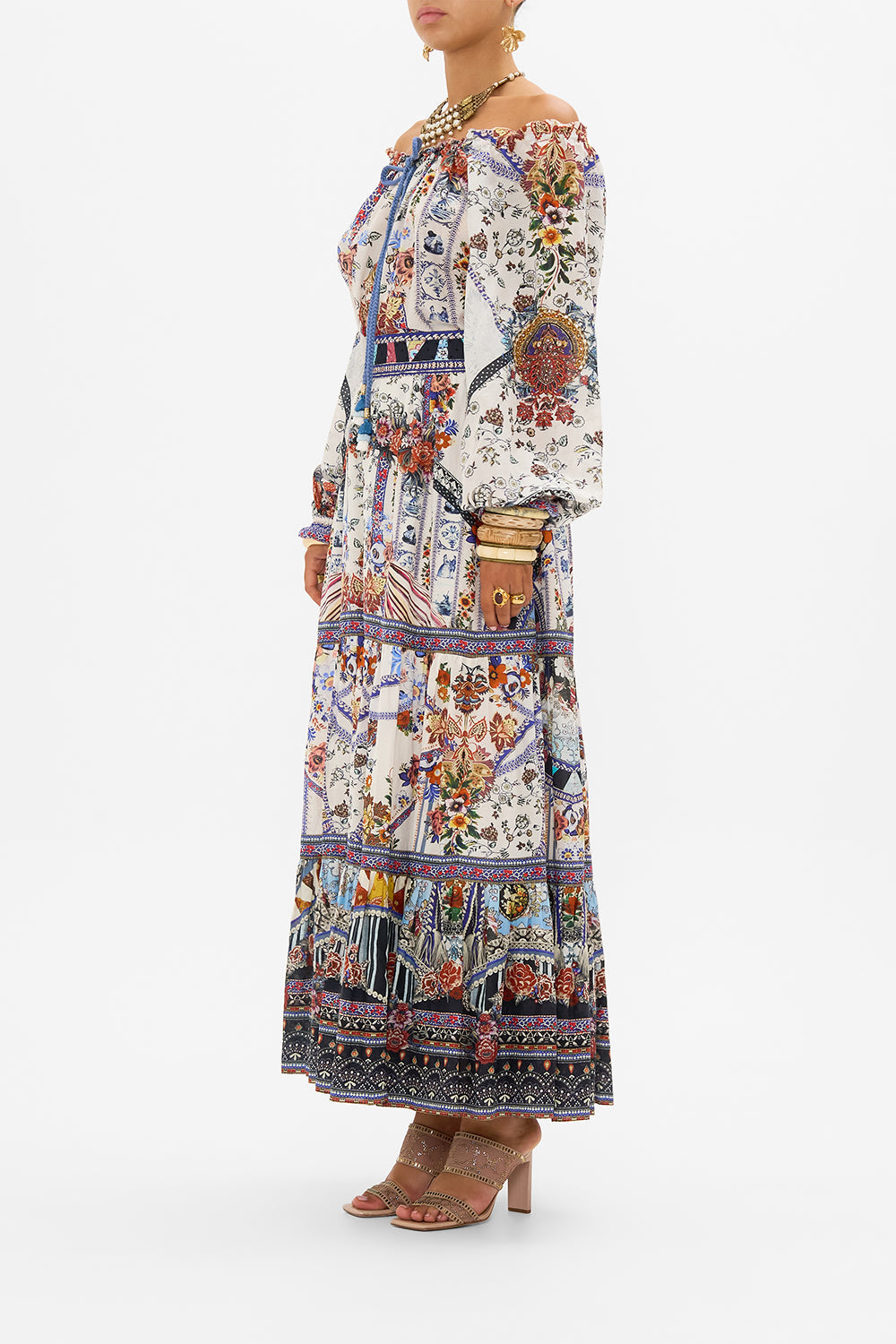 CAMILLA silk blouse in My Folk Art Heart print