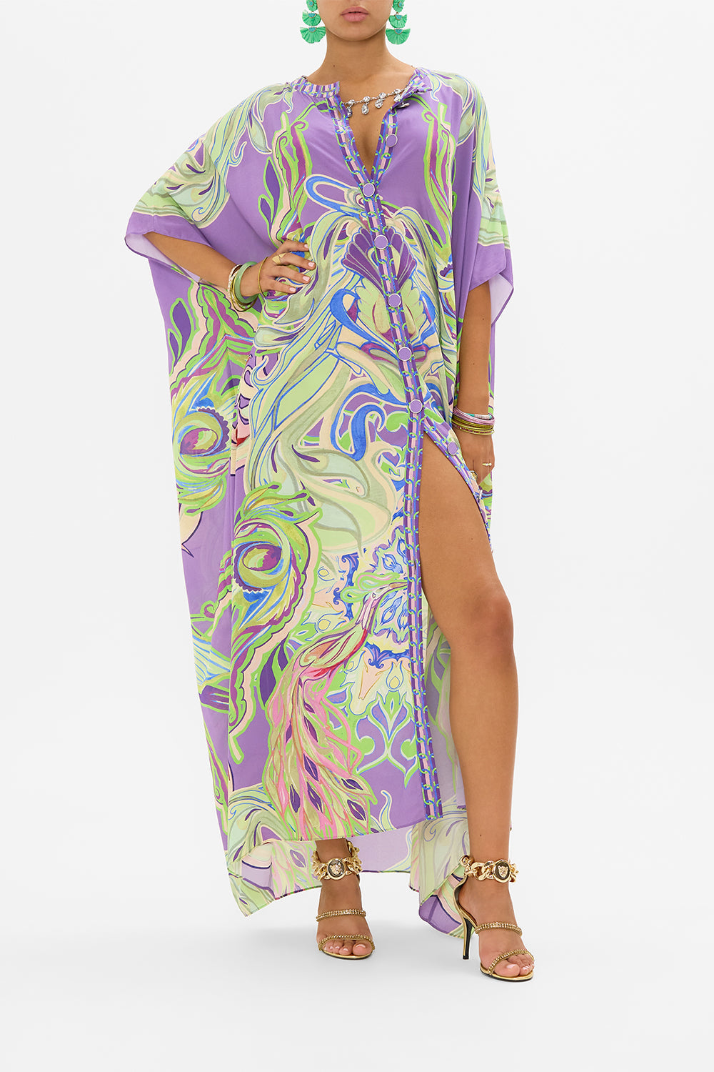 CAMILLA silk kaftan in Amsterdam Jewel print