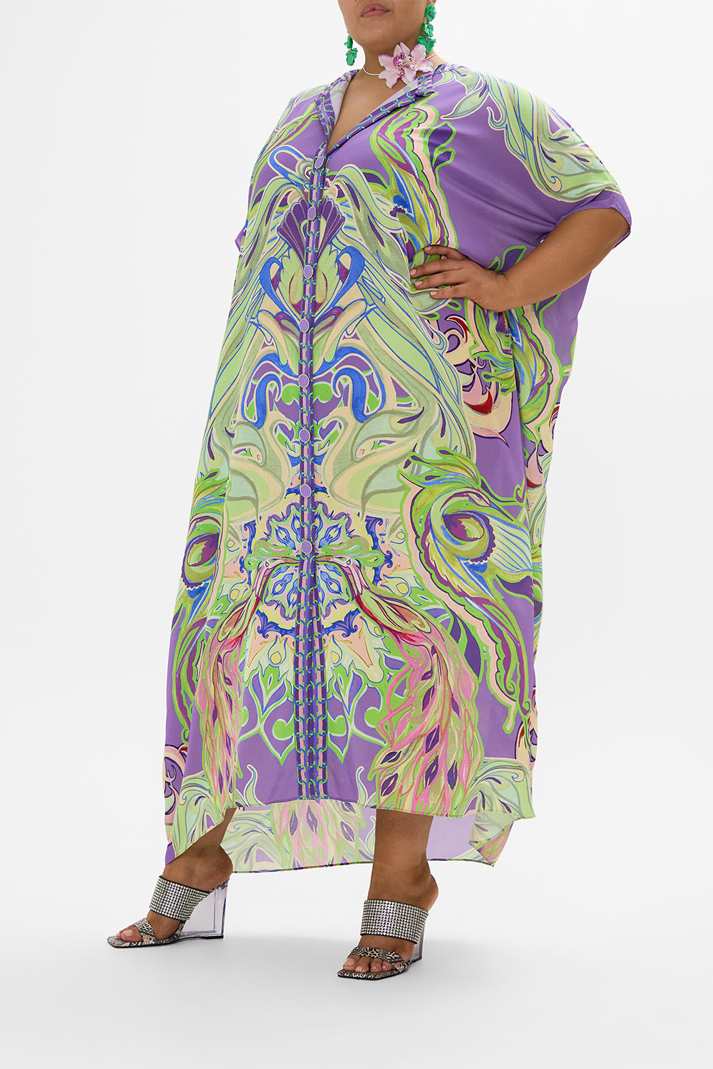 BUTTON THROUGH BATWING KAFTAN AMSTERDAM JEWEL