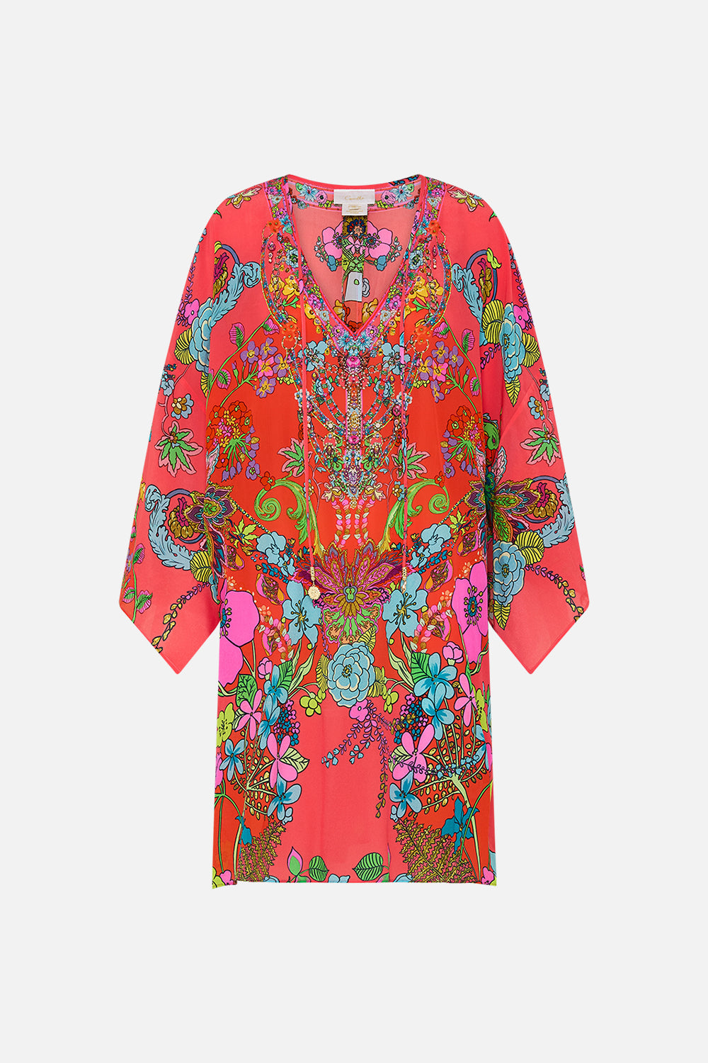 CAMILLA floral wide side high leg pant in Stitched in Time print.