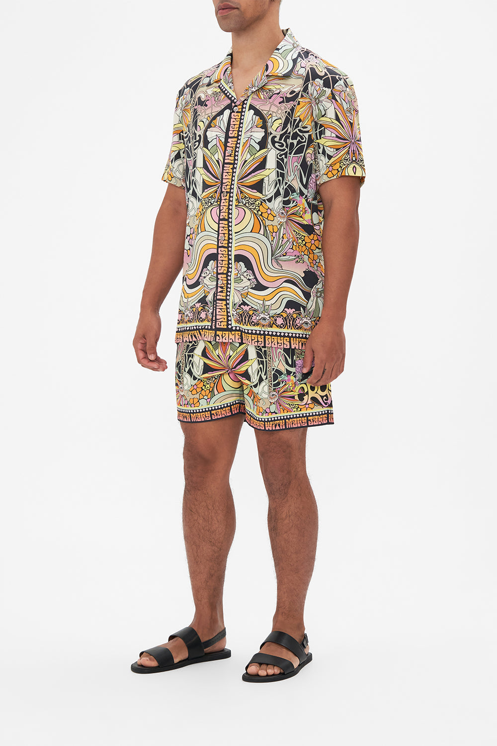 Hotel Franks by CAMILLA mens shrt sleeve shirt in Day Trippin print