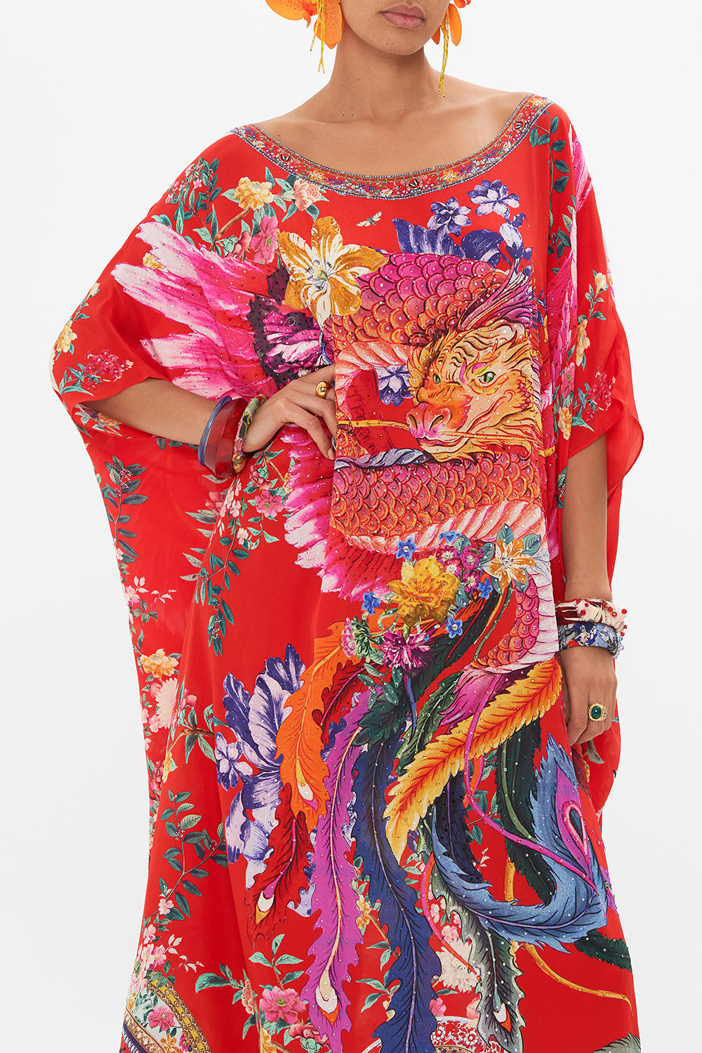 CAMILLA silk floral print kaftan in The Summer Palace print
