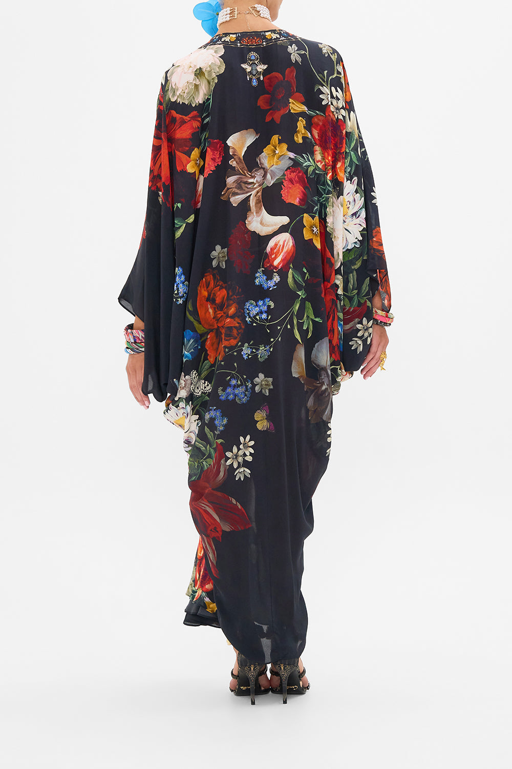 CAMILLA silk kaftan in A Still Life print
