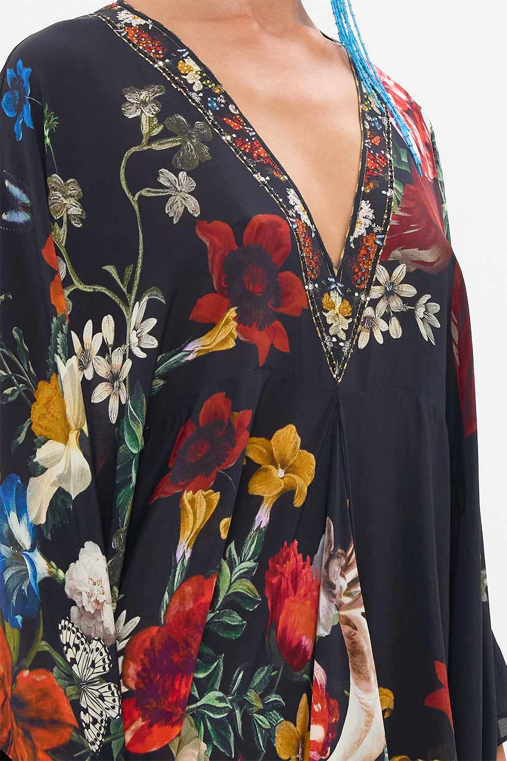 CAMILLA silk kaftan in A Still Life print