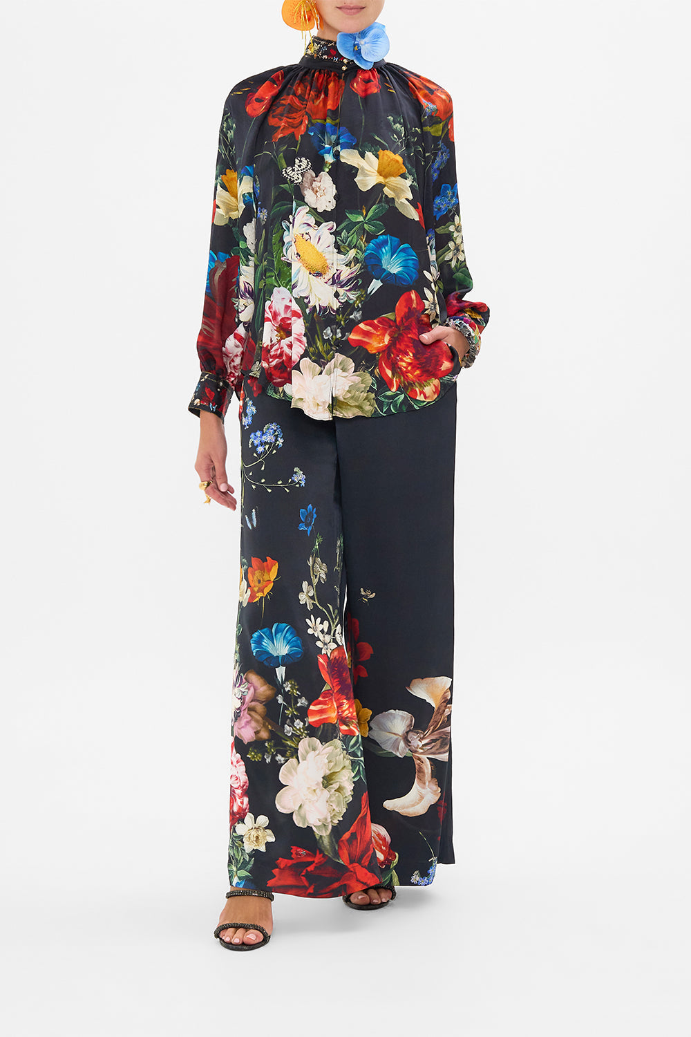 CAMILLA silk shirt in A Still Life print