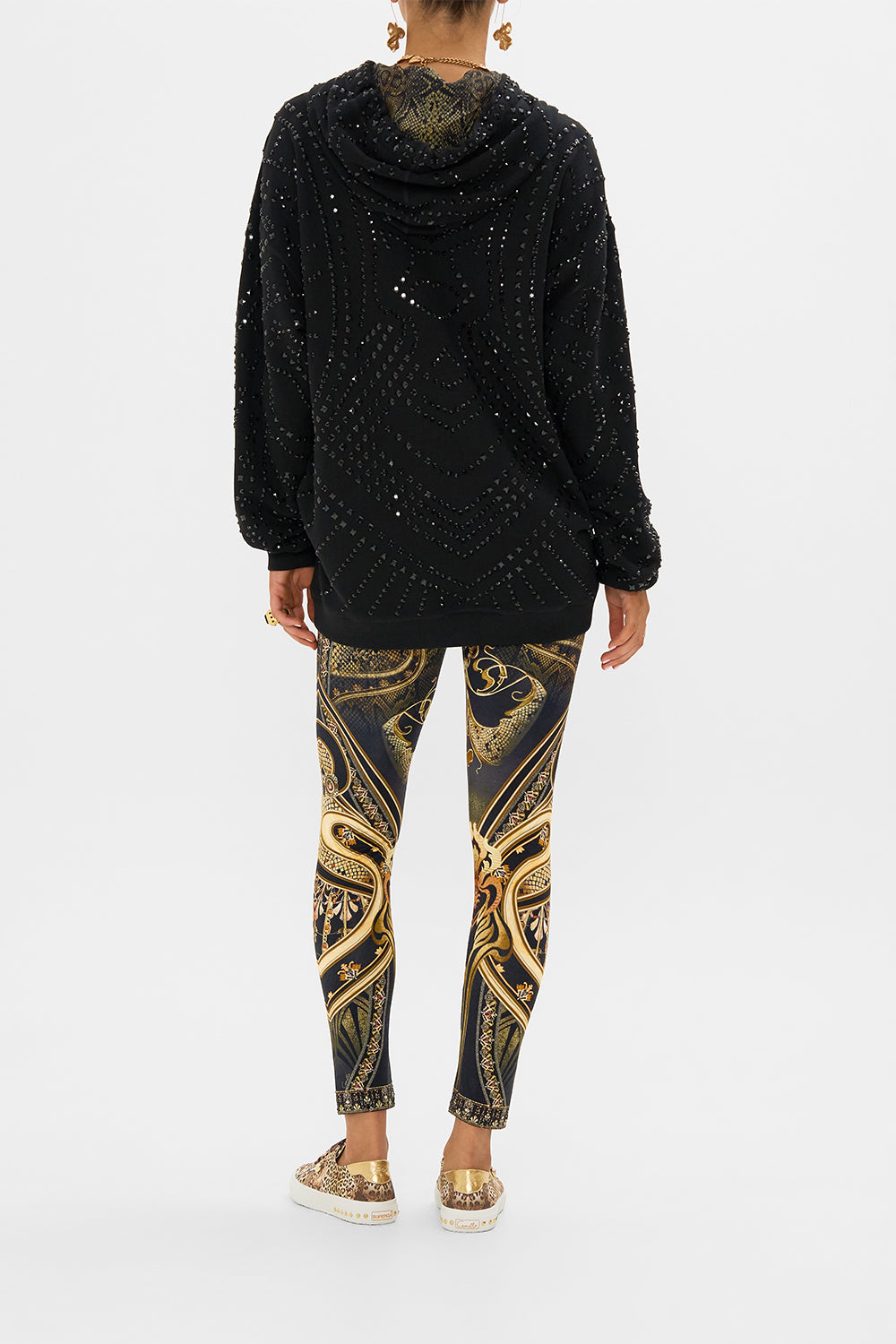 CAMILLA hoodie in Nouveau Noir print