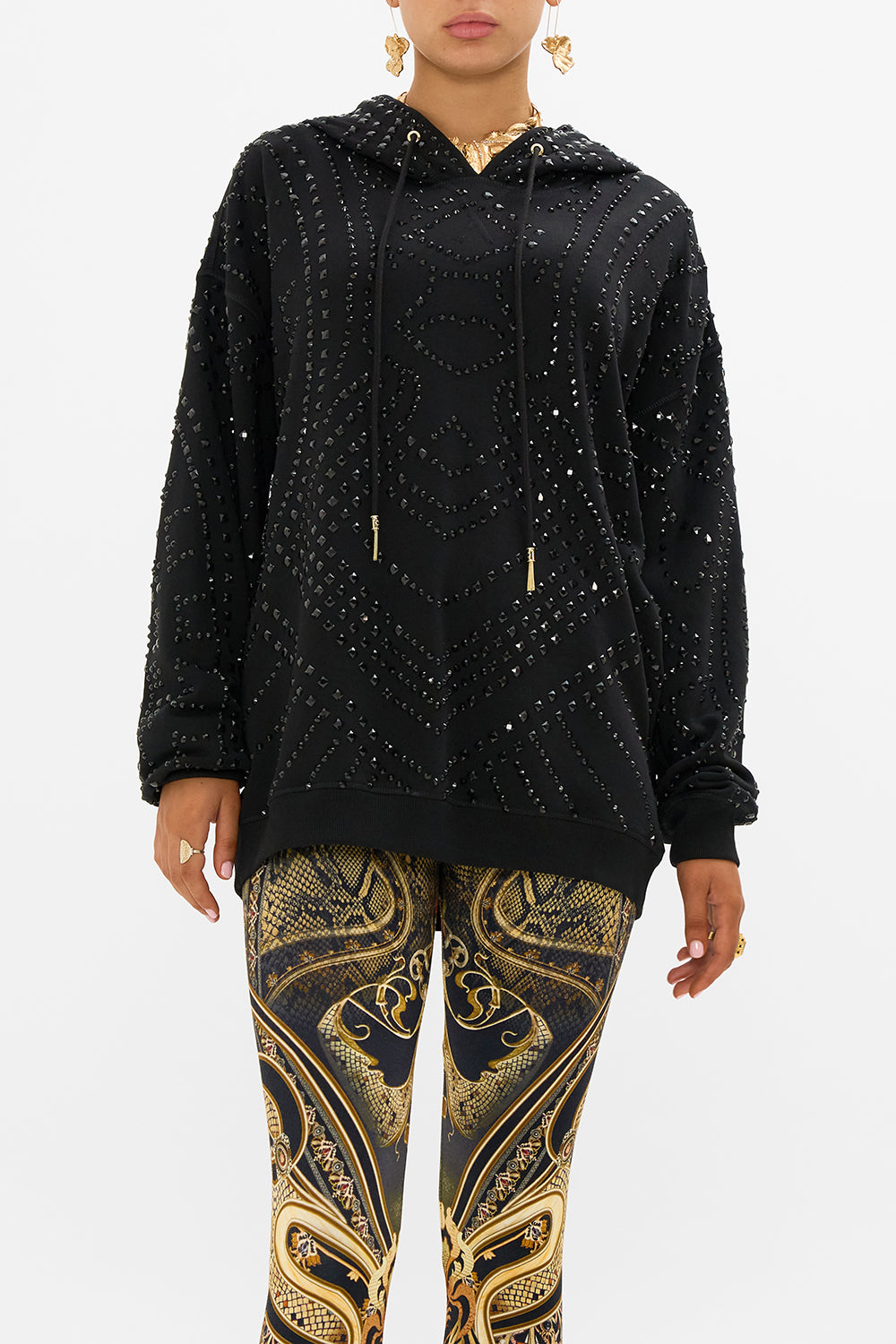 CAMILLA hoodie in Nouveau Noir print