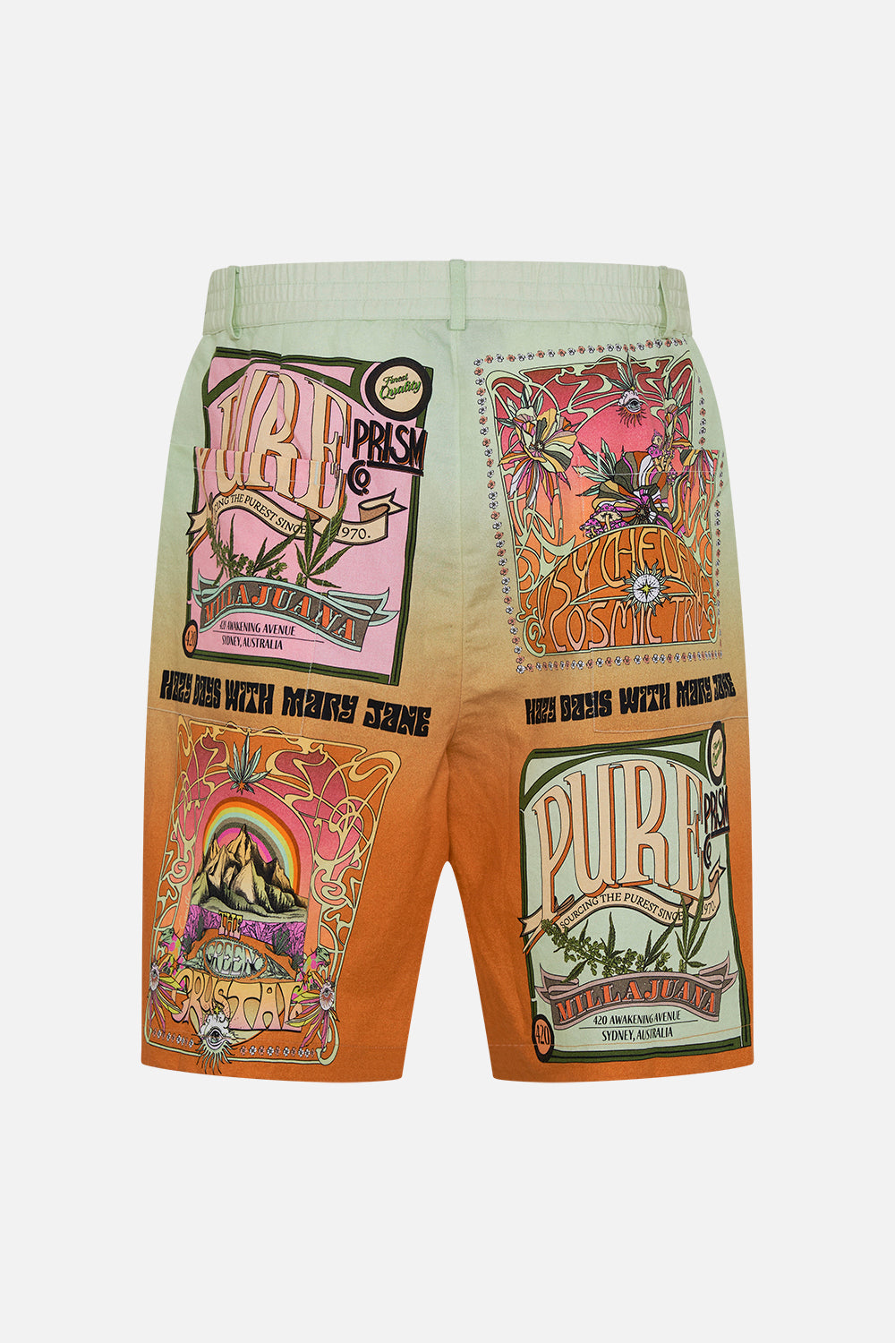 Hotel Franks by CAMILLA mens walk short in Lets Chase Rainbows print