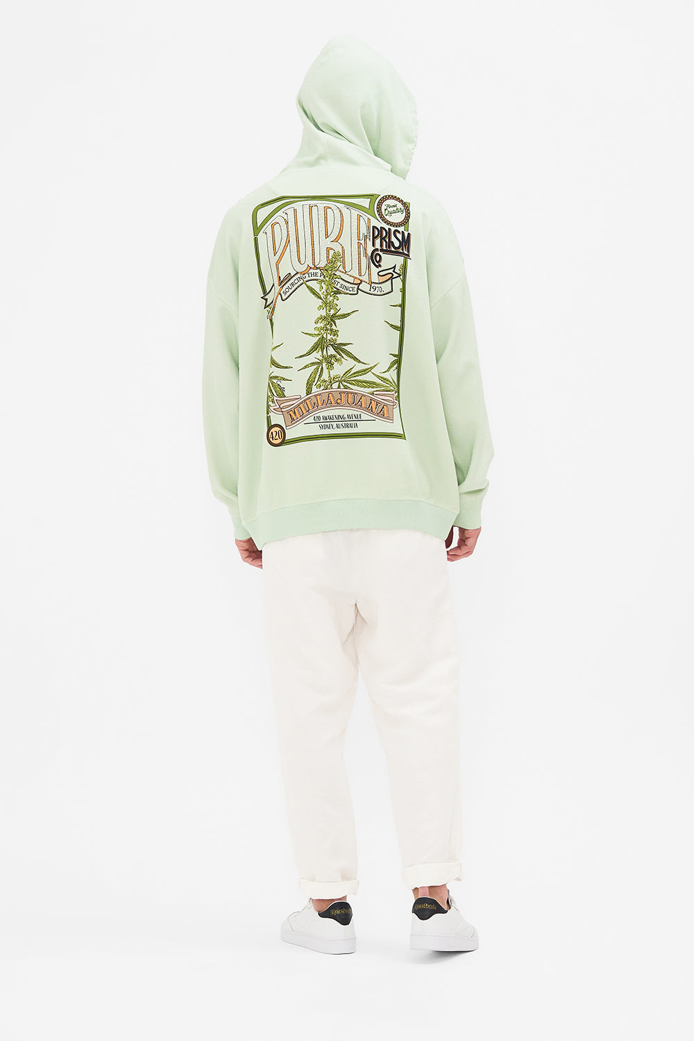 Hotel Franks by CAMILLA mens oversized hoodie in Lets Chase Rainbows print