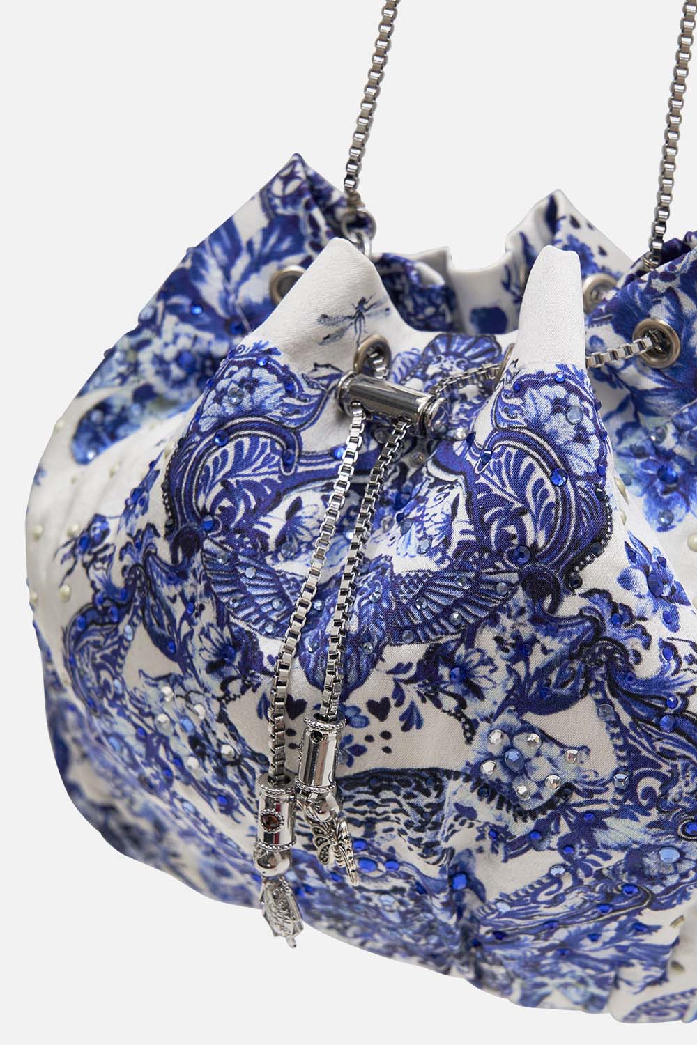 CAMILLA evening pouch bag in Glaze and Graze print