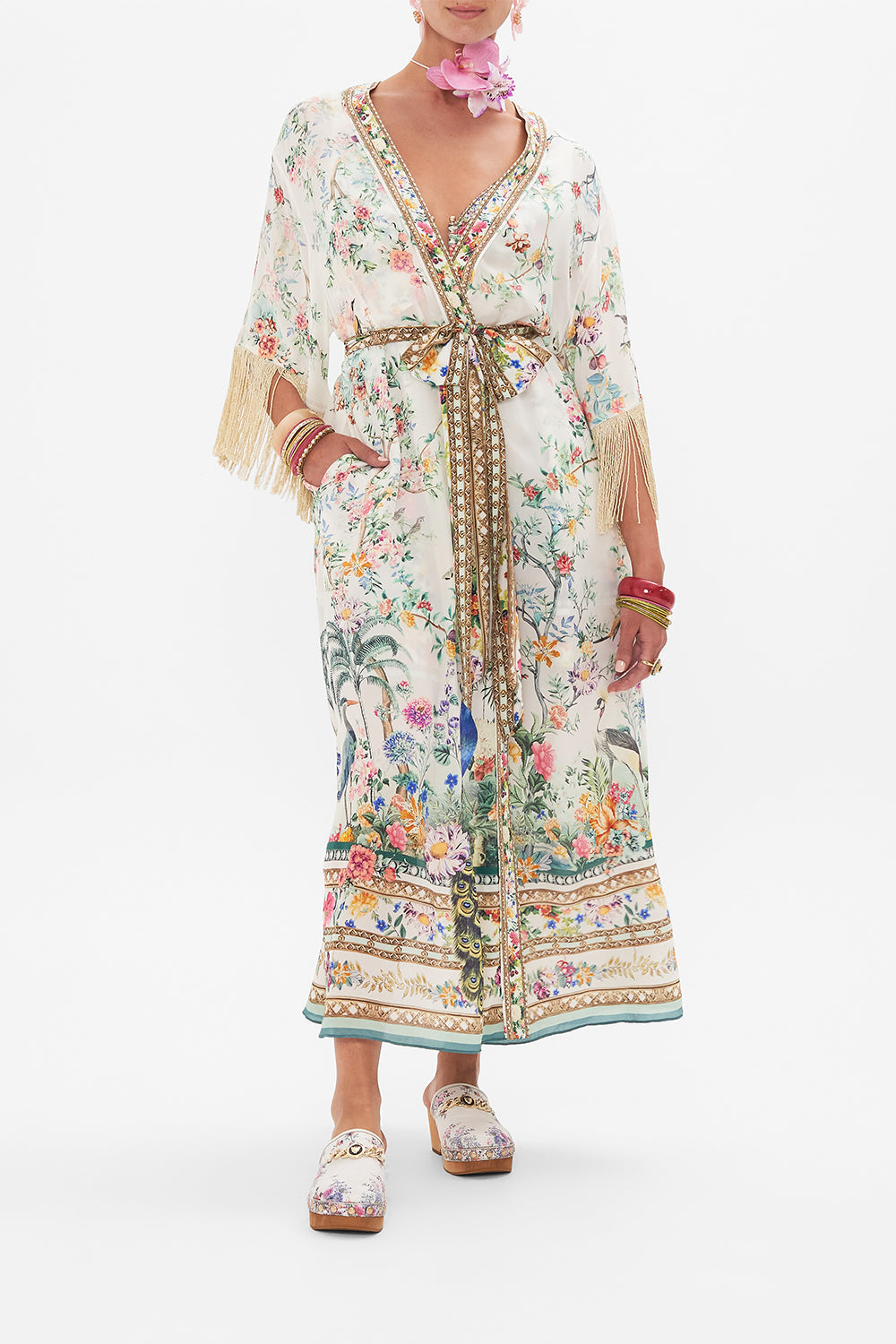 CAMILLA layer in Plumes and Parterres print