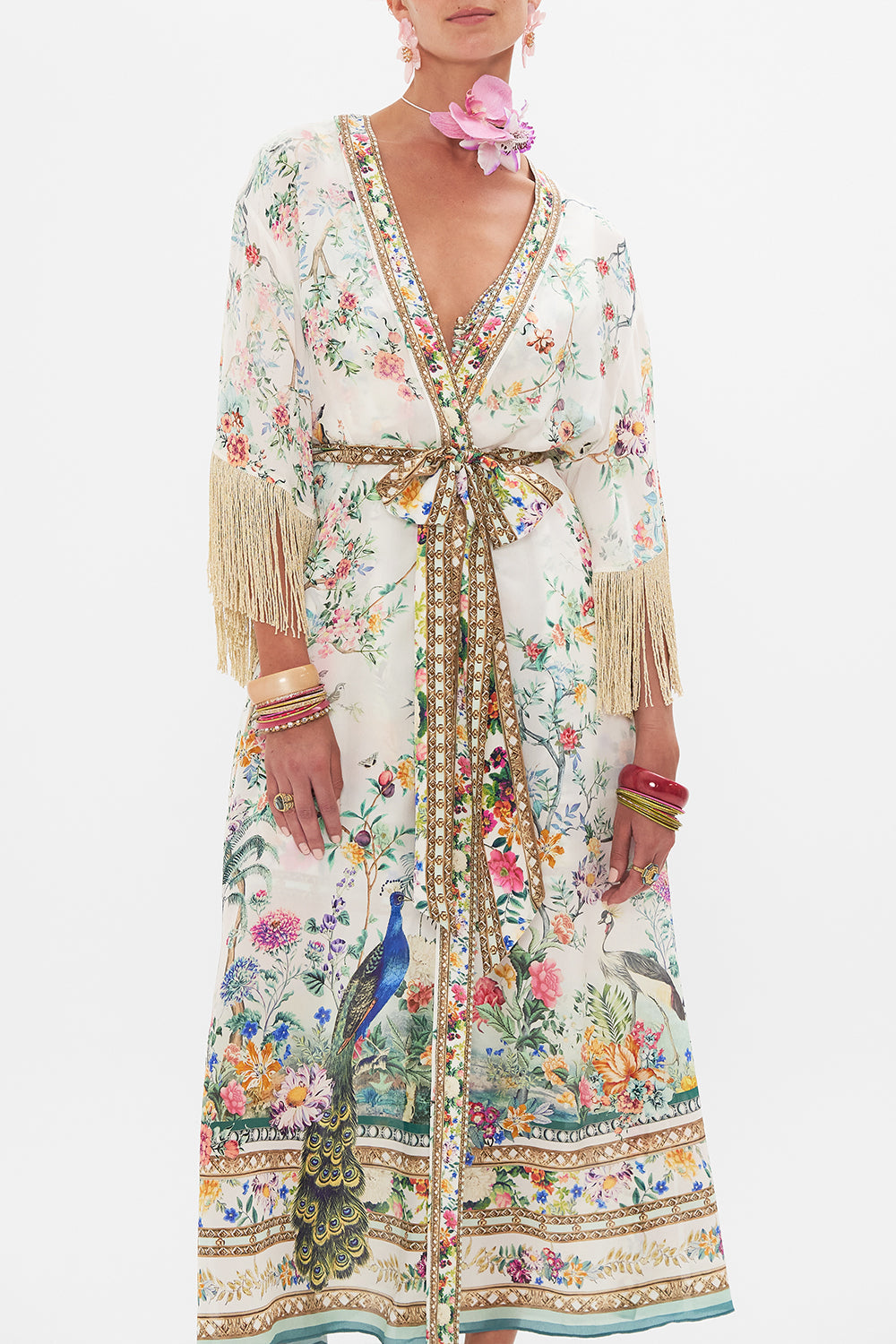 CAMILLA layer in Plumes and Parterres print