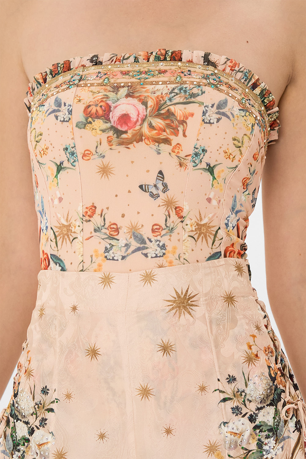 BANDEEU BODYSUIT WITH FRILL ROSE GARDEN REVOLUTION