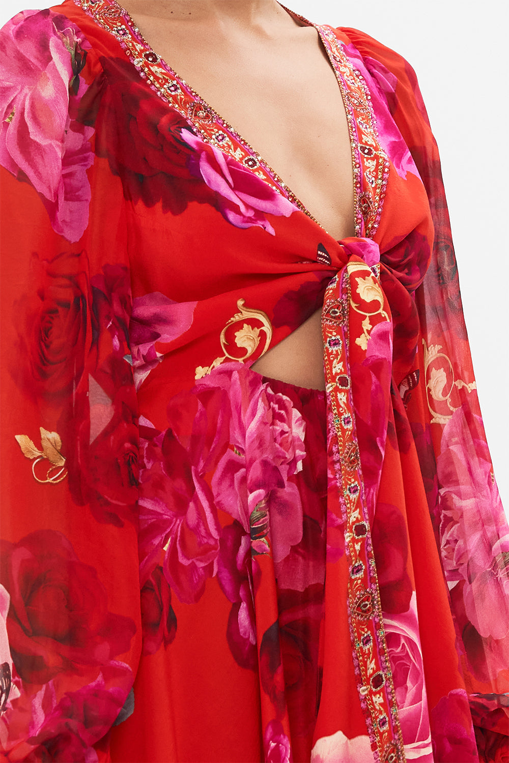 SHORT WRAP TIE DRESS ITALIAN ROSA