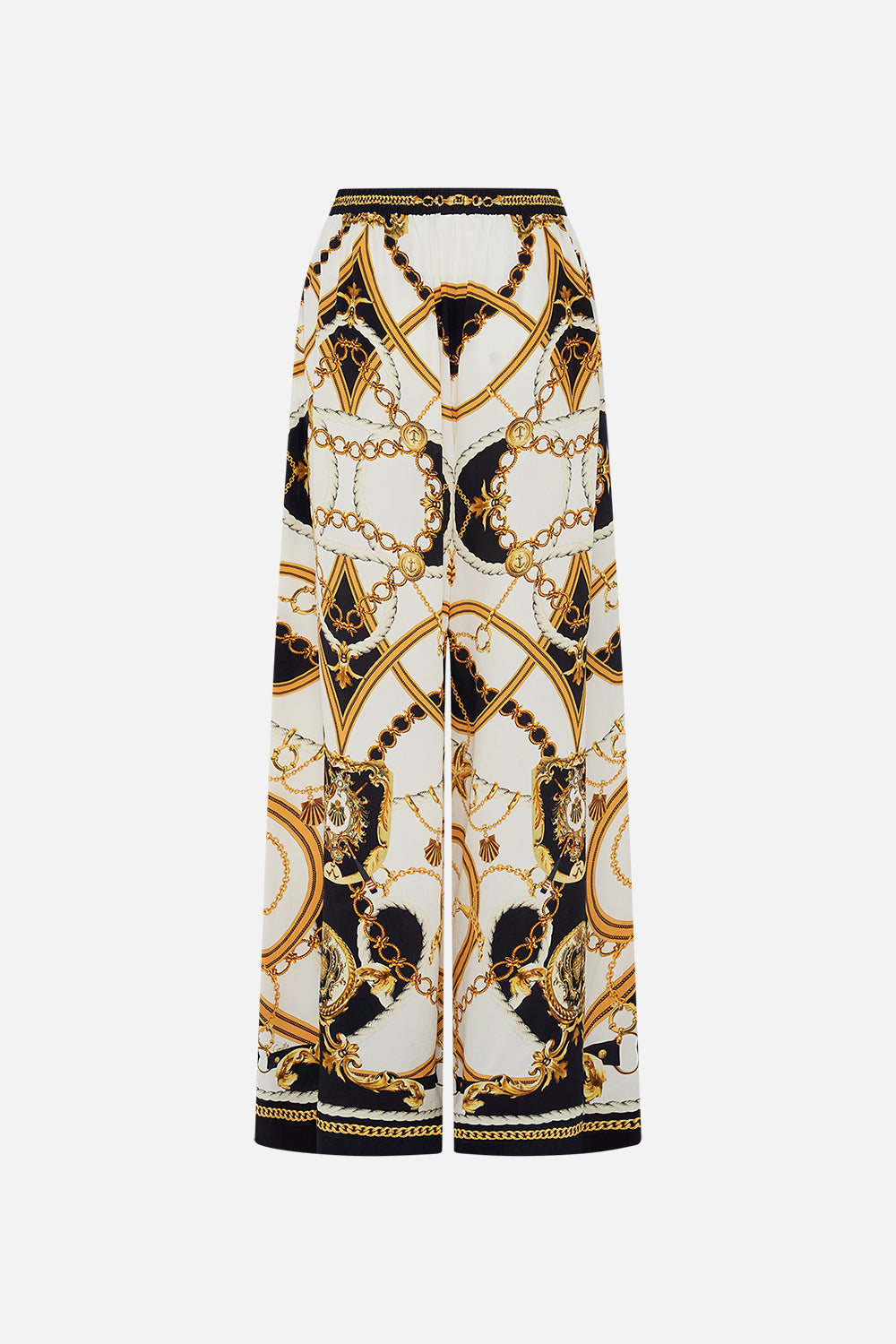 WIDE LEG TROUSER WITH FRONT POCKETS SEA CHARM