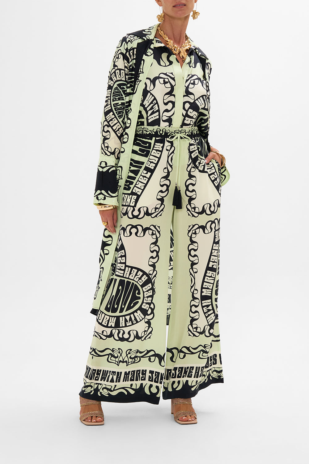 CAMILLA silk shirt in Double Dutch print